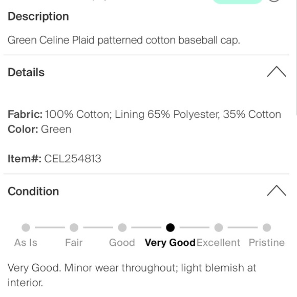 Celine Plaid Patterned Baseball Cap - Picture 4 of 8